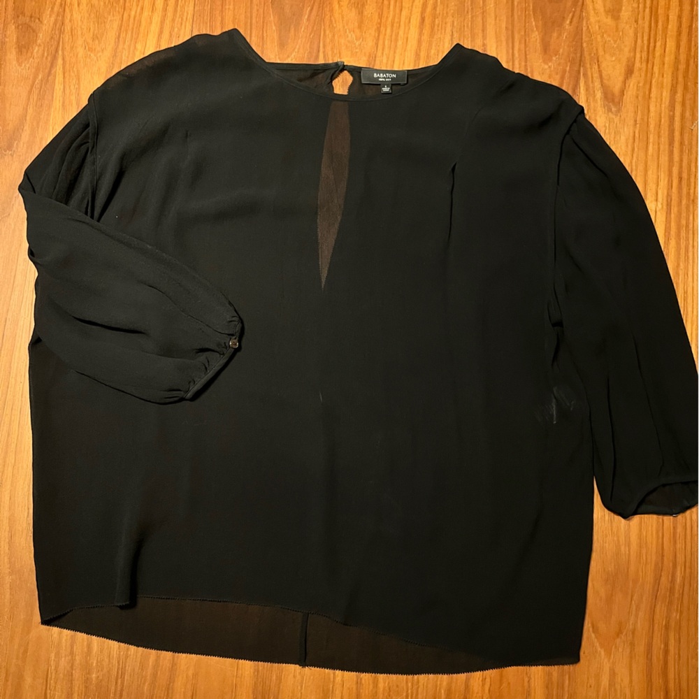 Babaton Black Sheer Detail Top